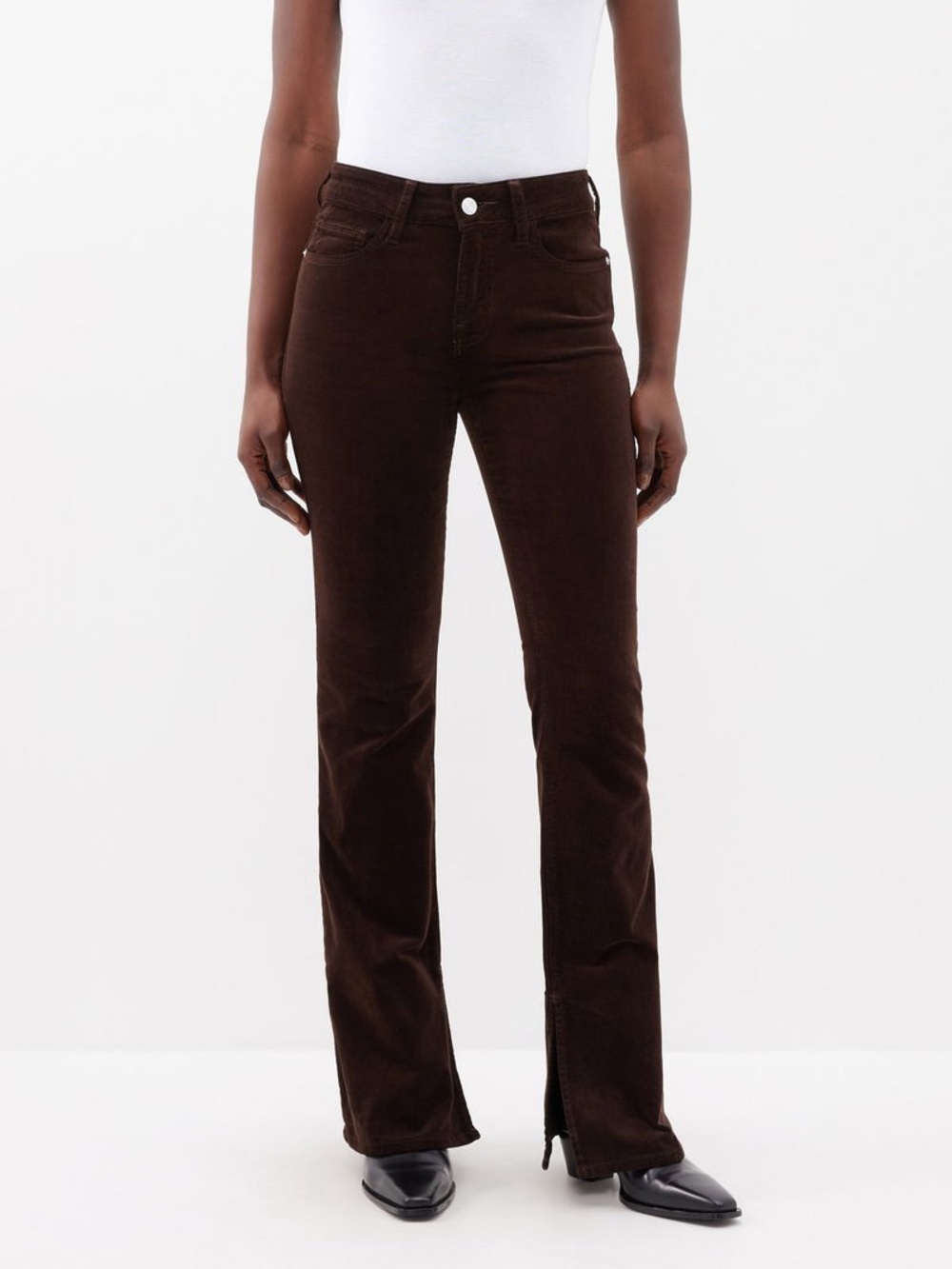 Frame Denim Le Mini Boot Dark Brown Corduroy Jeans - size 31